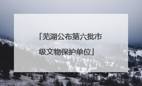 芜湖公布第六批市级文物保护单位